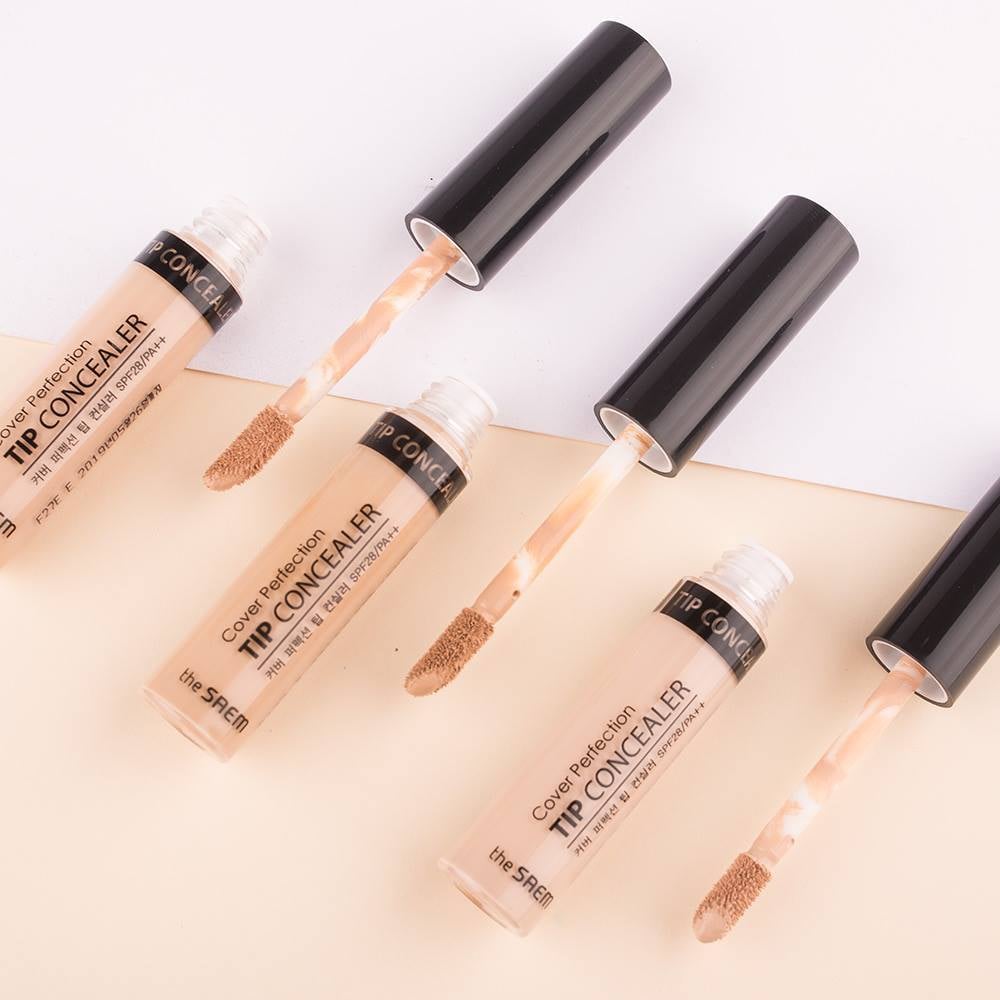 The Saem - Korean makeup cosmetic - Cover Perfection Tip Concealer Flawless Foundation Lightweight Applicator