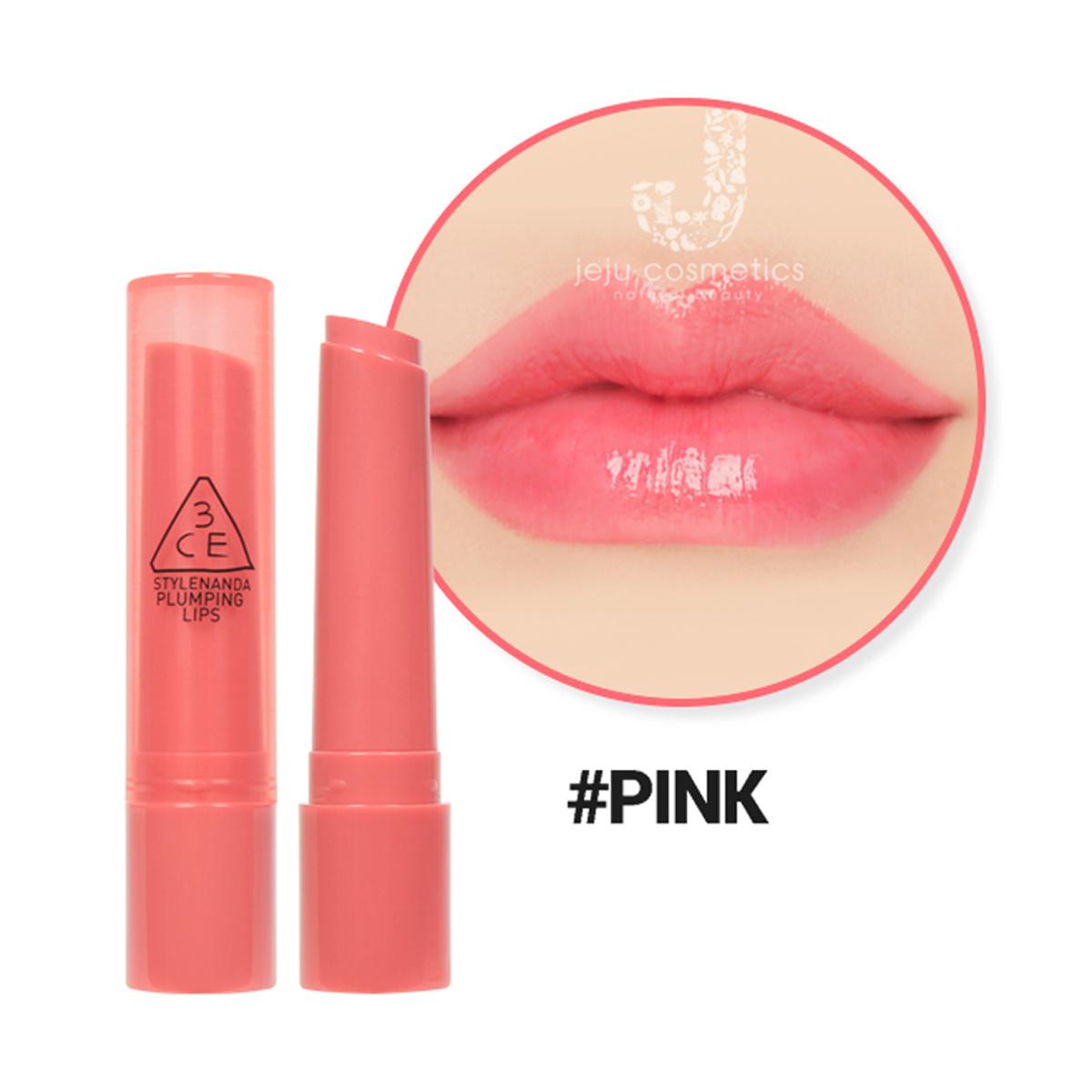 3CE - Korean Makeup Cosmetic Lip Balm - Plumping Lips - Pink Lipgloss Lipstick  Lip Care Skincare Comfort
