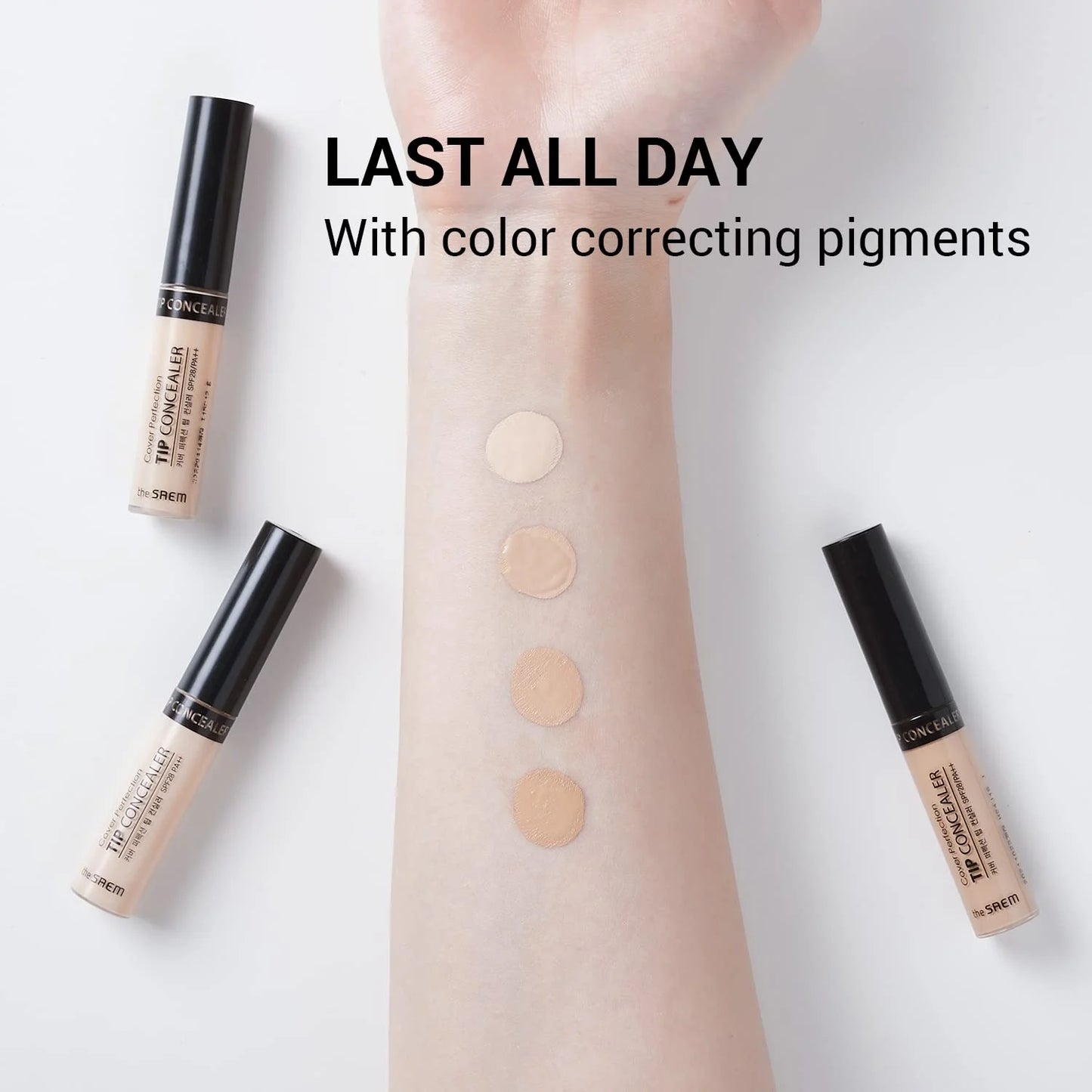 The Saem - Korean makeup cosmetic - Cover Perfection Tip Concealer Flawless Foundation Lightweight Applicator