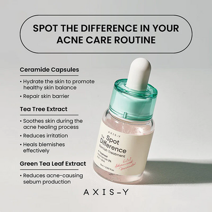 AXIS-Y Spot The Difference Blemish Treatment 15ml / 0.5 fl. oz | Hydrating Gentle Acne Spot Treatment | Acne Care | Korean Skincare