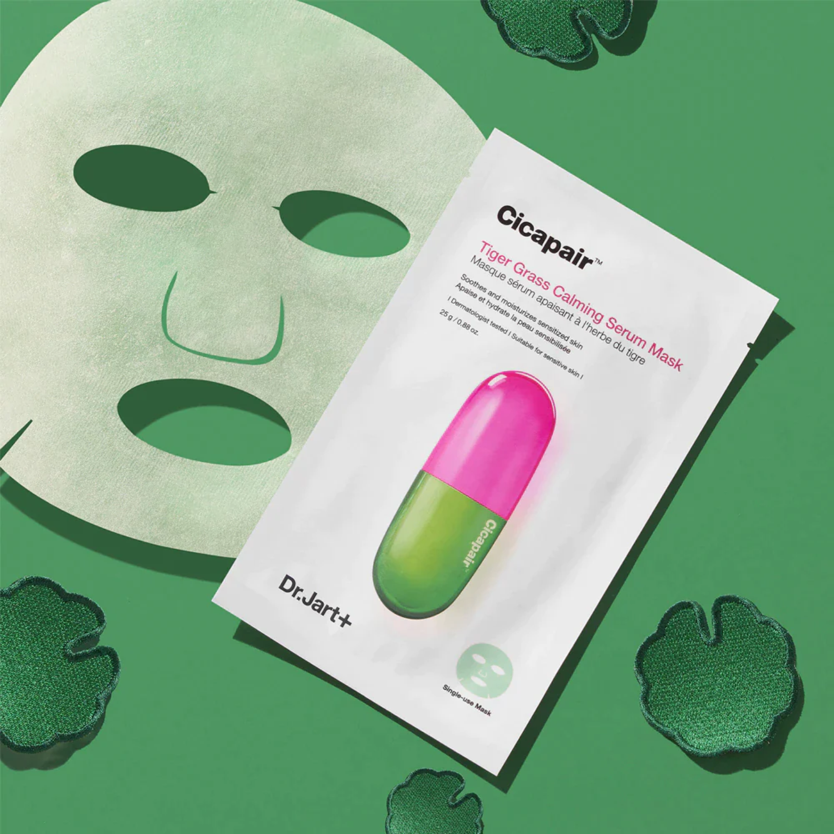 Dr. Jart+ - Cicapair Tiger Grass Calming Mask Set - sheet mask soaked in a serum with Tiger Grass - sensitized skin