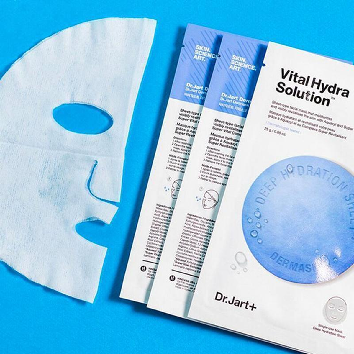 Dr. Jart+ - Dermask Water Jet Vital Hydra Solution 25g x 5pcs | Hydrating Skincare Hyaluronic Acid Moisturizing Hydrate