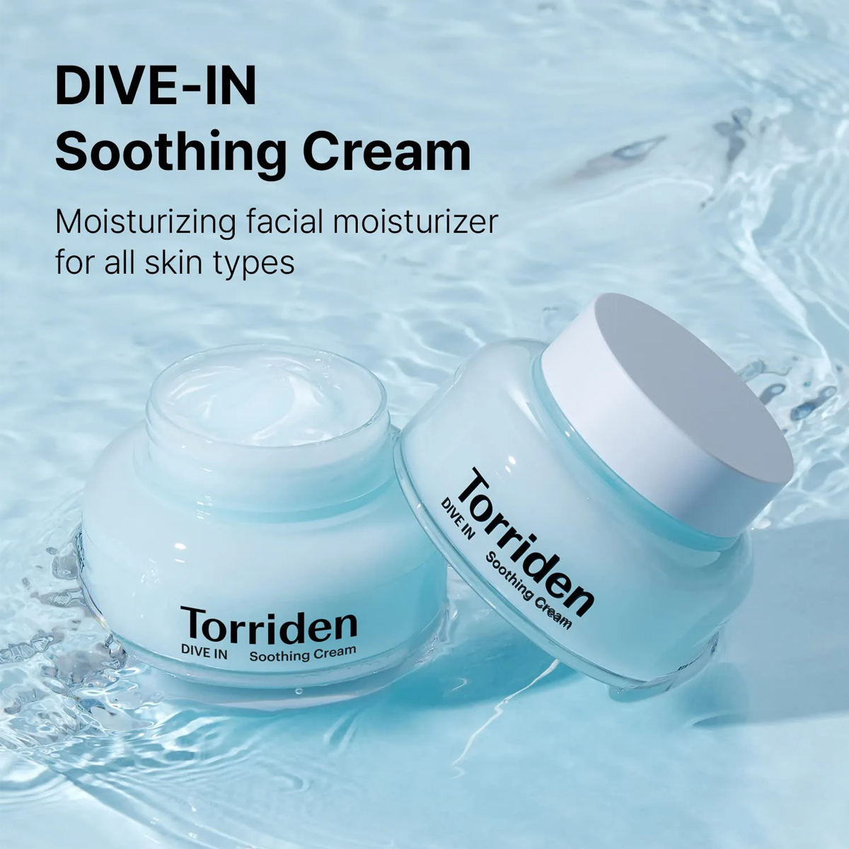 Torriden - DIVE-IN Low Molecular Hyaluronic Acid Soothing Cream | Lightweight Moisturizing Skincare | Smooth Gel | Viral Korean Intensive Hydrating Cream | Moisturizer Moisture Skin Repair Comfort