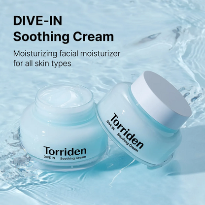 Torriden - DIVE-IN Low Molecular Hyaluronic Acid Soothing Cream | Lightweight Moisturizing Skincare | Smooth Gel | Viral Korean Intensive Hydrating Cream | Moisturizer Moisture Skin Repair Comfort