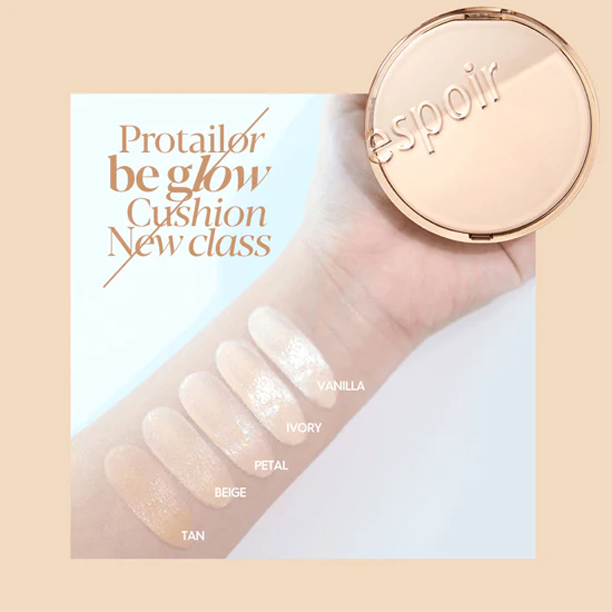 espoir - Pro Tailor Be Silk Cushion Set - SPF 42 PA ++ - Enriched with oil-controlling powder and brightening agents