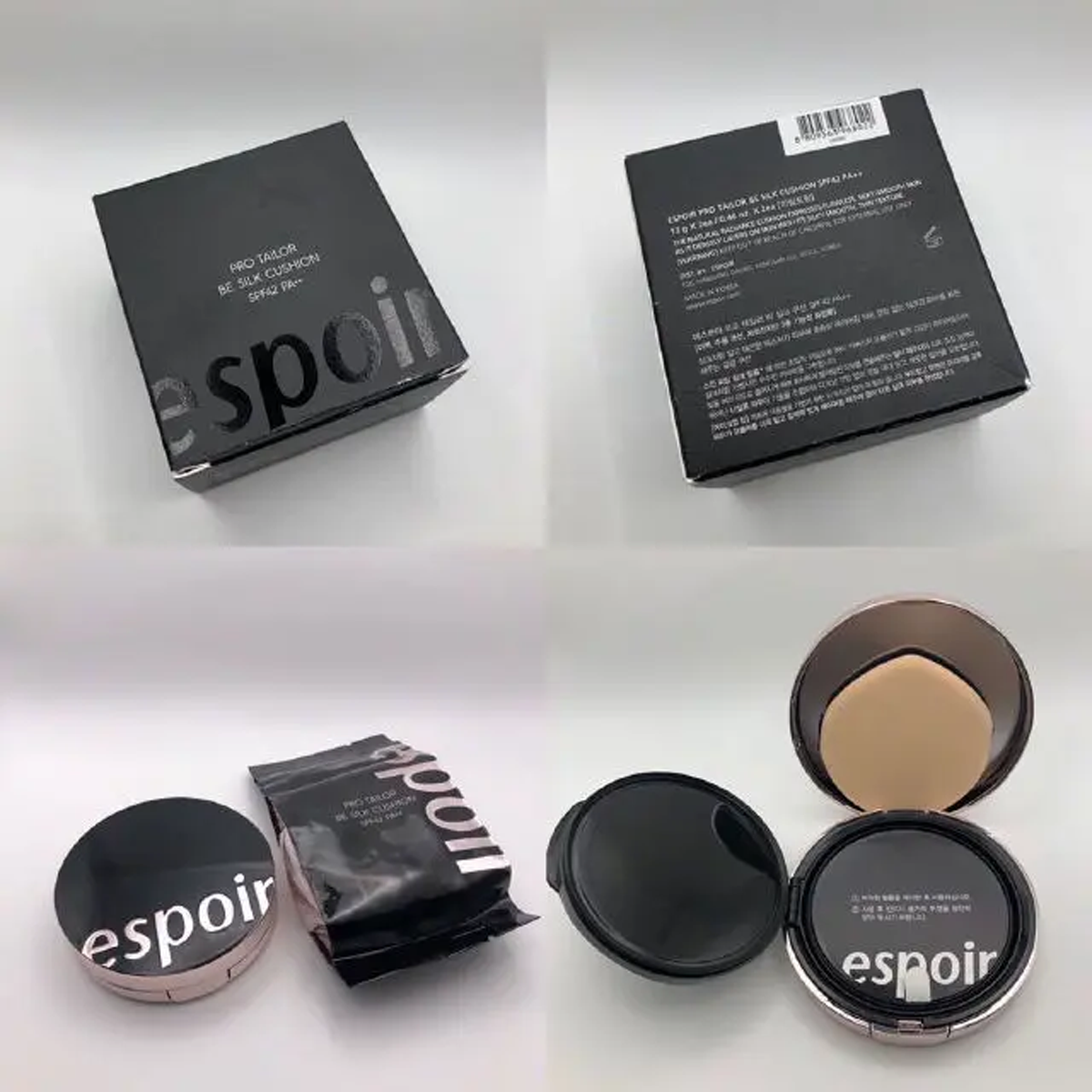 espoir - Pro Tailor Be Silk Cushion Set - SPF 42 PA ++ - Enriched with oil-controlling powder and brightening agents