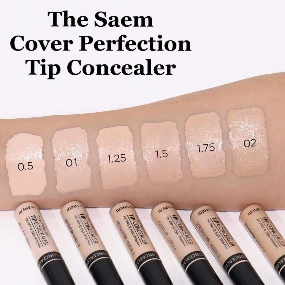 The Saem - Korean makeup cosmetic - Cover Perfection Tip Concealer Flawless Foundation Lightweight Applicator