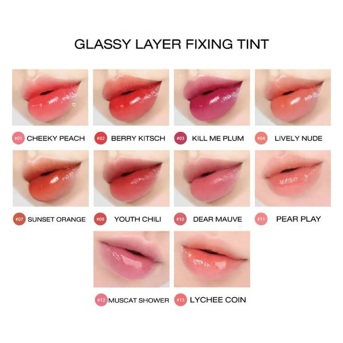 lilybyred - Glassy Layer Fixing Tint - Korean Cosmetic - glass-like finish on lips - Lipstick - Korean Lips tint Gloss - Hyaluronic Lipgloss Makeup