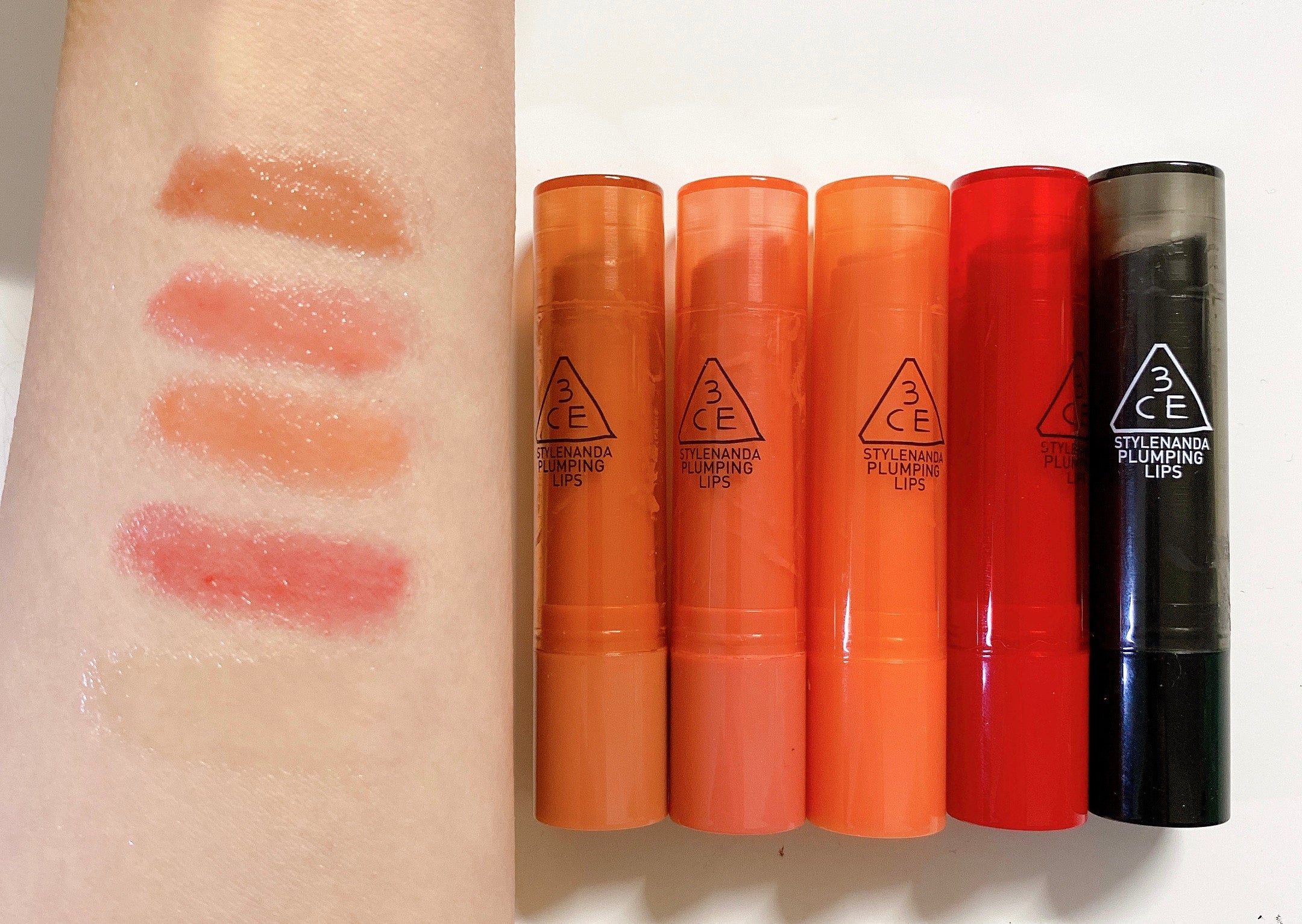 3CE - Plumping Lips - 5 Colors - Korea Lip Balm - Organic lipstick oil - Korea cosmetic and lipstick Gloss Glossy Hydrating Moisturize Makeup
